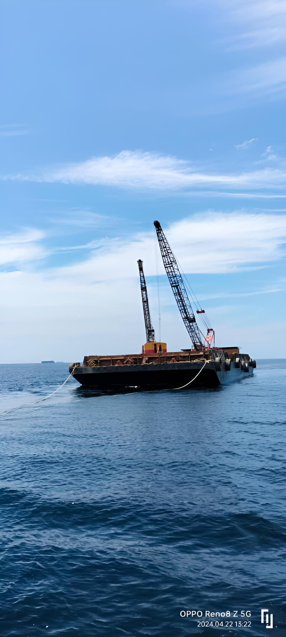 Oil and gas platform docking at the shipyard